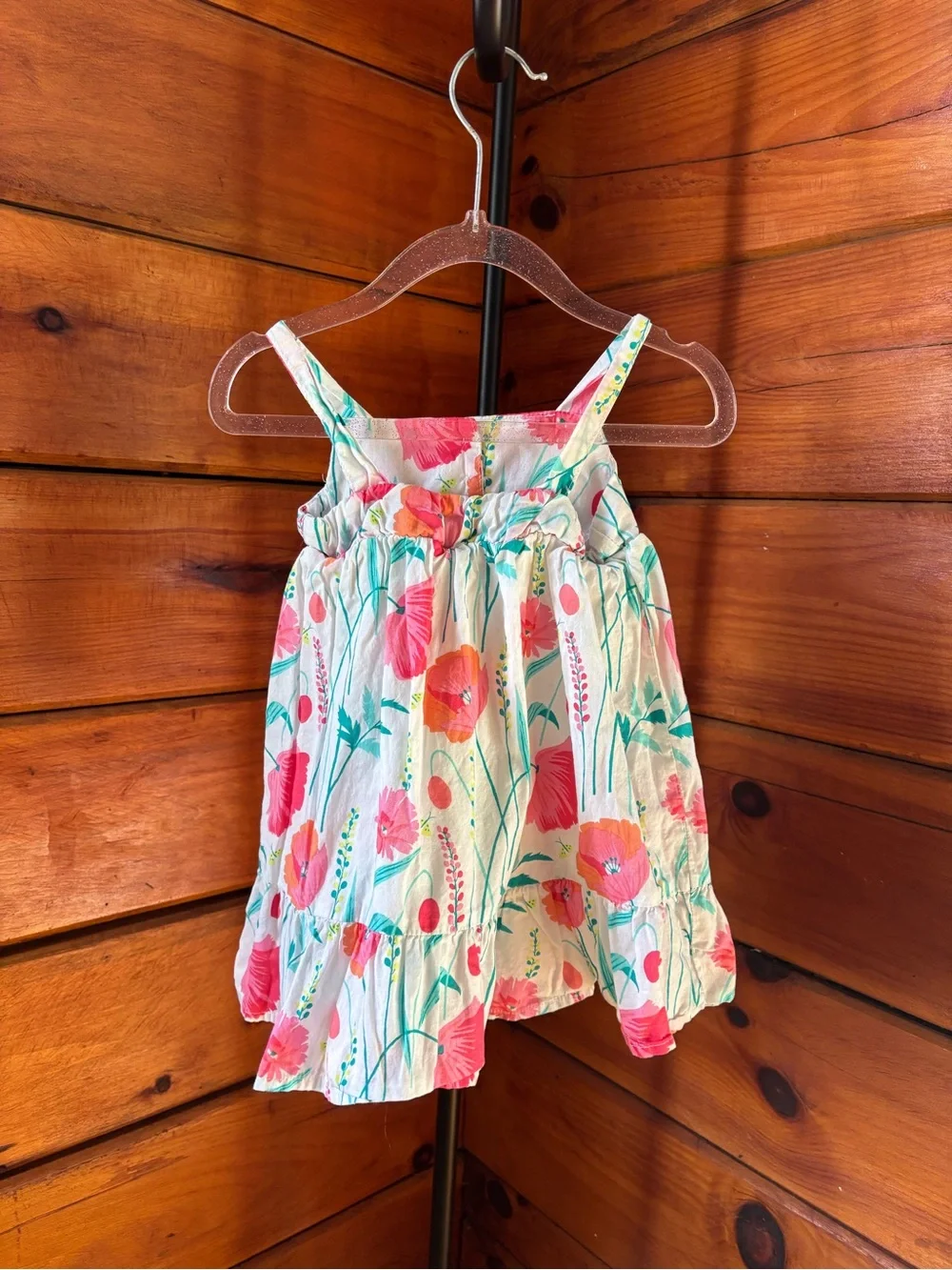 babyGap Girls 18-24M Floral Sundress Sleeveless Square Neck Ruffle 100% Cotton